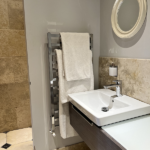 Bathroom sink and towel rail